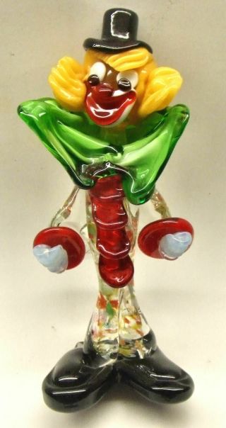 VINTAGE MURANO GLASS CLOWN - - 7.  5 INCHES TALL 6