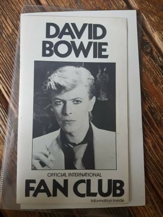 David Bowie Fan Club Sign Up.