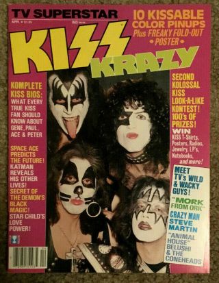 Kiss Krazy Tv Superstar Kiss Special April 1979 - Complete W/poster Aucoin Ex,