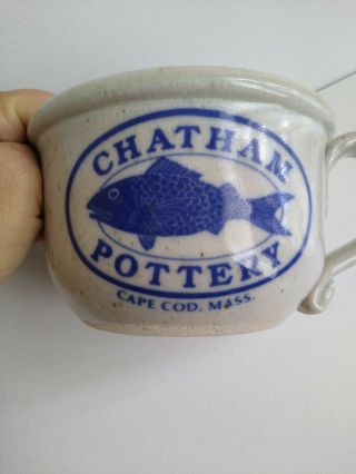 Vintage Chatham Pottery Chowder Mug,  Cape Cod Stoneware Salt glazed 2