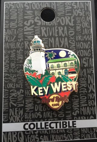 Hard Rock Cafe Key West Greeting From Series Guitar Pic Pin 2017