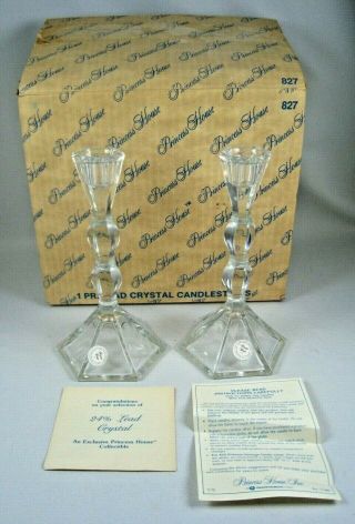 1 Princess House 24 Lead Crystal Candle Holders 827 Candlesticks