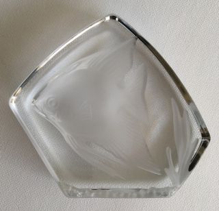 Vintage Cristal d ' Arques Angelfish Paperweight Lead Crystal Made in France 4