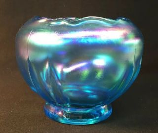 Fenton Art Glass Celeste Blue Carnival Rose Bowl 3
