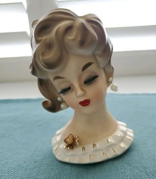 Vintage Head Vase Napco National Potteries Co Cleveland Oh Victorian Lady Japan