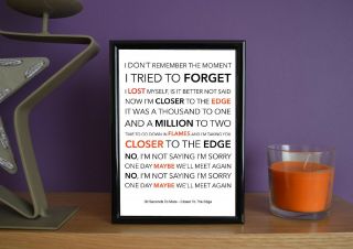 Framed - 30 Seconds To Mars - Closer To The Edge - Poster Art Print - 5x7 Inches