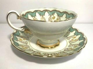 Vintage Crown Staffordshire Fine Bone China Tea Cup And Saucer Yellow Floral