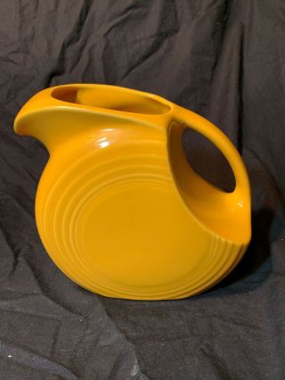 Fiesta Marigold Golden Yellow Large Disk Pitcher 67 - 1/4 Oz Disc Fiestaware