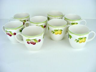 Mikasa Optima Fruit Rapture Fine China Coffee Tea Mugs Set Of 8