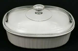 Corning Ware French White Oval Casserole Dish With Lid 3 Qt.  2.  8 Liter F - 2 - B