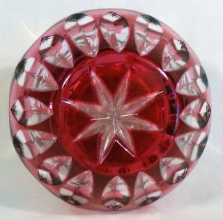 Nachtmann Bleikristall Germany Ruby Red Cut to Clear Bud Vase w/Sticker 5