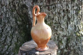 Cc Cole Pottery Vase 6 1/2 " Rebecca Pitcher Brown Sugar Glaze Dorthy Auman