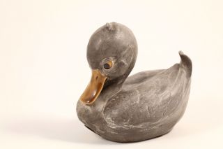 Vntg Signed Anthony Freeman Mcfarlin California Pottery Figurine Duck Orig Label