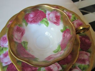 Royal Albert Old English Rose Tea Cup TRIO Heavy Gold Trim Bone China England 5