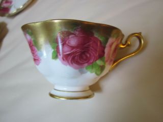 Royal Albert Old English Rose Tea Cup TRIO Heavy Gold Trim Bone China England 6
