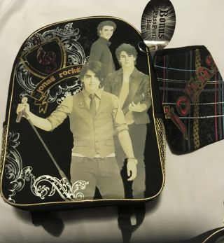 Jonas Brothers Back Pack - Disney Vintage Back Pack W/passport Case/pencil Case.