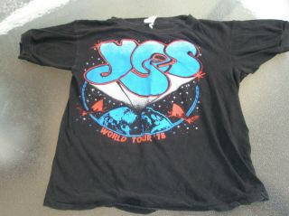 Vintage Yestours: 1978 World Tour T - Shirt - Black,  Ss,  2 Sided