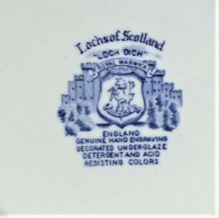 Royal WarWick Lochs of Scotland Loch Oich Blue White Dinner Plate 10 in Set of 3 3