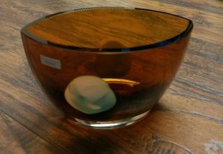 Evolution By Waterford Turquoise & Amber Oval Bowl