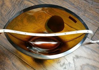 Evolution by Waterford Turquoise & Amber oval bowl 5