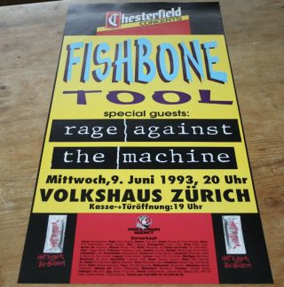 Fishbone Rage Against The Machine Swiss Concert Poster 1993 Zurich