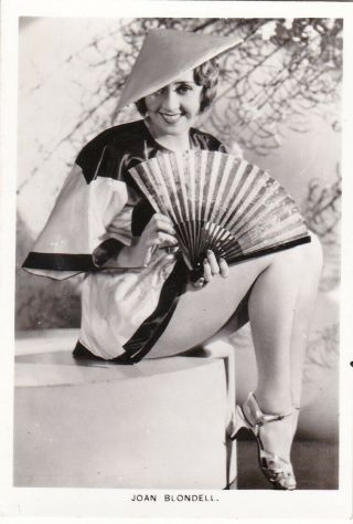Joan Blondell - Carreras Blank Back Film Stars Pin - Up 1930s Cig Sample Card/rare