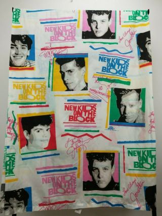 Vintage 1990 Kids On The Block Flat Twin Bed Sheet 94 X 68