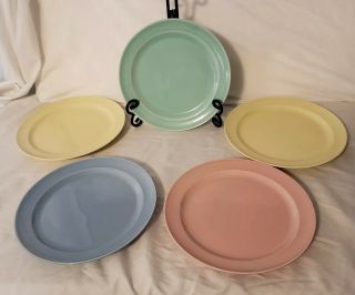 Set Of 5 Taylor Smith Taylor Tst Lu - Ray Pastel Luncheon Plates