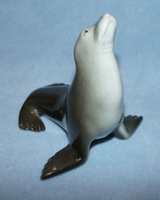 Vintage Lomonosov USSR Porcelain Seal Figurine 2