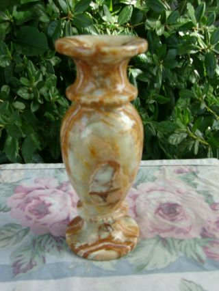 & Precious - Alabaster Onyx Stone Marble 8 " Vase - Handmade In Pakistan