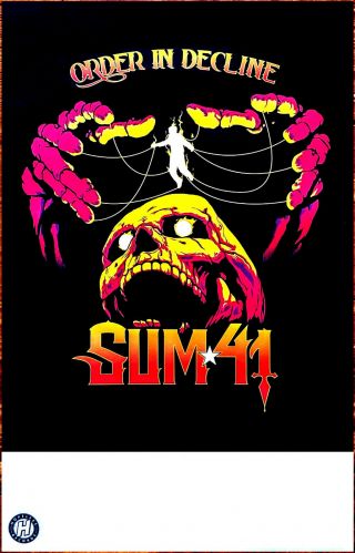 Sum 41 Order In Decline 2019 Ltd Ed Rare Tour Poster,  Punk Rock Poster