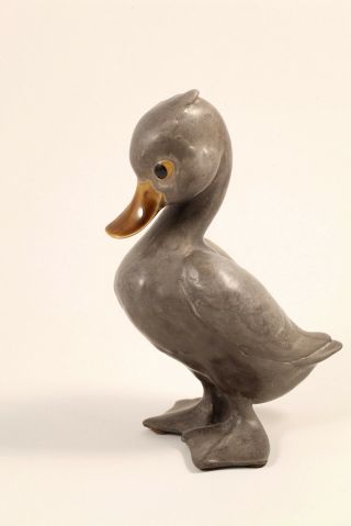 Anthony Freeman Mcfarlin California Pottery Gray Duck Signed Figurine Estate