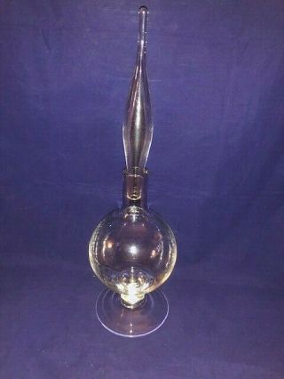 Blenko Glass Wayne Husted Decanter With Flame Stopper Clear Glass
