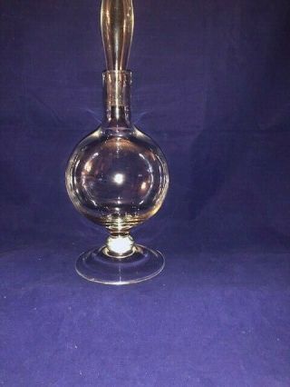 Blenko Glass Wayne Husted Decanter with Flame Stopper Clear Glass 2