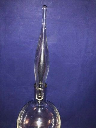 Blenko Glass Wayne Husted Decanter with Flame Stopper Clear Glass 3