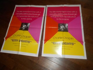 City Lights 3 One Sheet Posters R/72 Charlie Chaplin