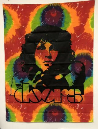 Vtg 1991 The Doors Jim Morrison Tie Dye Tapestry Wall Hanging Banner 40x45 Nos