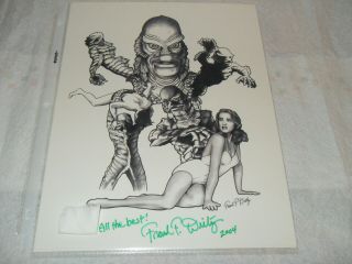 Creature From The Black Lagoon Art/signed,  Personalized/adams/universal/monster