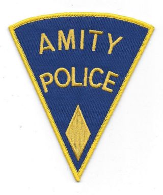 Jaws Movie Amity Police Sheriff Logo Shoulder Patch,  Yellow Diamond