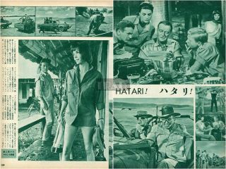 JOHN WAYNE ELSA MARTINELLI Hatari 1962 Japan Movie AD & Picture Clippings kc/o 3