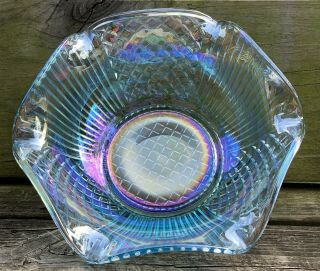 Vintage Lenox Imperial Glass Horizon Blue Carnival Starfire Bowl Limited Edition 2