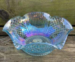 Vintage Lenox Imperial Glass Horizon Blue Carnival Starfire Bowl Limited Edition 7