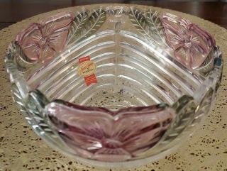 Germany Anna Hutte Bleikristall 24 Pbo Lead Crystal Candy Bowl Vintage