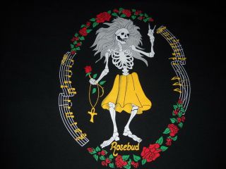 Grateful Dead Co.  Jerry Garcia Guitar Rosebud Concert Black L/s T - Shirt - Xl -