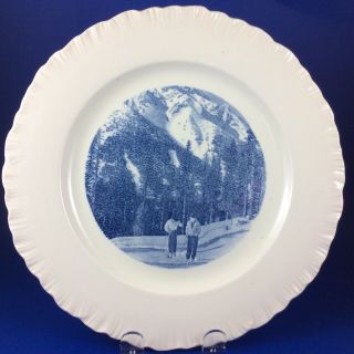 Wedgwood Barlaston Etruria Mount Norquay Banff Skiing Scene 10.  25” Plate