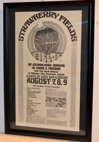 Led Zeppelin 1970 Strawberry Fields Concert Poster / Ad Grand Funk Jethro Tull