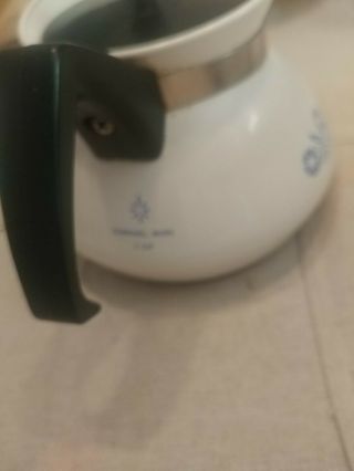 Vintage Corning Ware Tea Pot Blue Cornflower 6 cup and 3 cup coffee pot 6