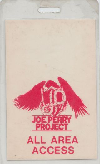 Rare Joe Perry Project Backstage Pass - 1983 Once A Rocker Tour