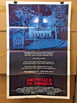 Amityville Ii: The Possession Horror 27 X 41 Movie Poster Diane Franklin (c)