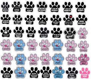 Paw Magnet (choose Your Design) Dogs Cats 5.  5 " X 5.  5 " Shaped Heart Car Auto Gift